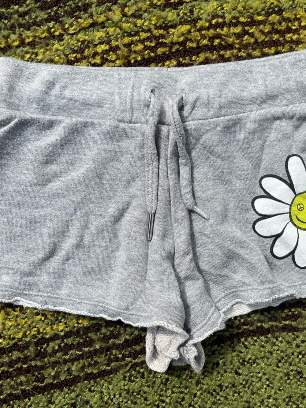 Flowers by Zoe Light Gray Daisy Lounge Shorts